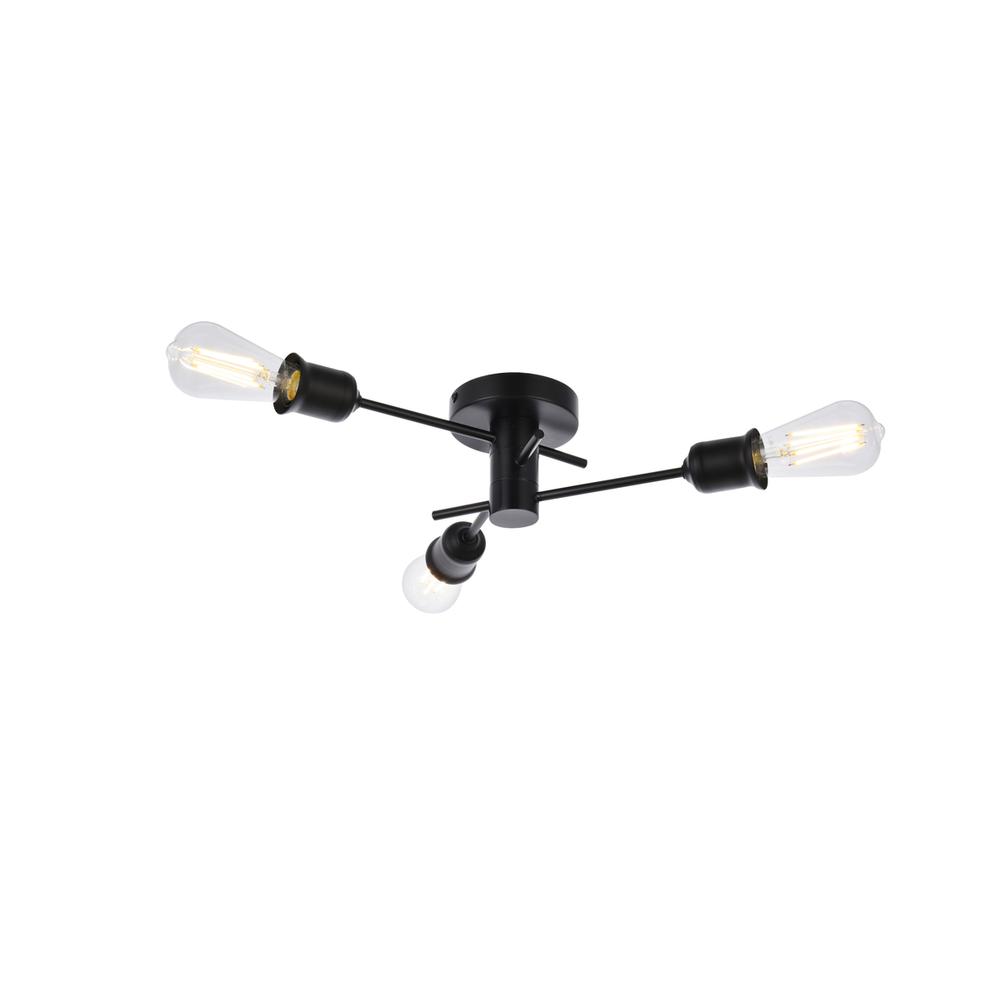 Xavier 3 lights flush mount in black. Picture 2