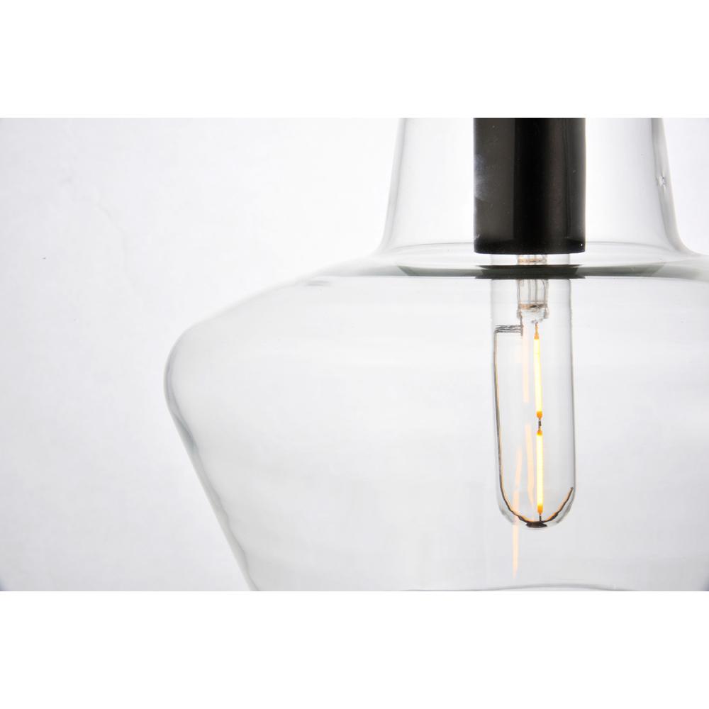 Placido Collection Pendant D9.8 H9.3 Lt:1 Black and Clear Finish. Picture 4