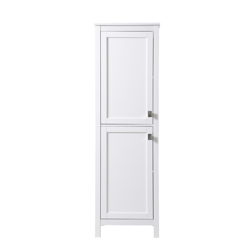 20 Inch Wide Bathroom Linen Storage Freestanding Cabinet In White. Picture 1