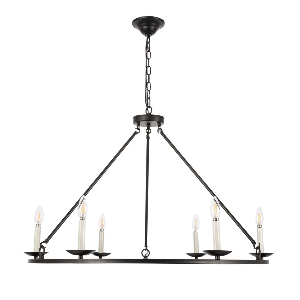 Maine 6 light Black chandelier. Picture 2