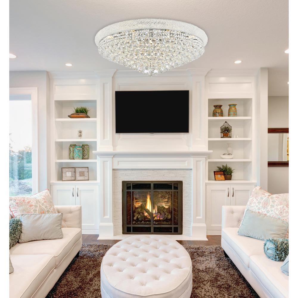 Primo 20 light Chrome Flush Mount Clear Royal Cut Crystal. Picture 8