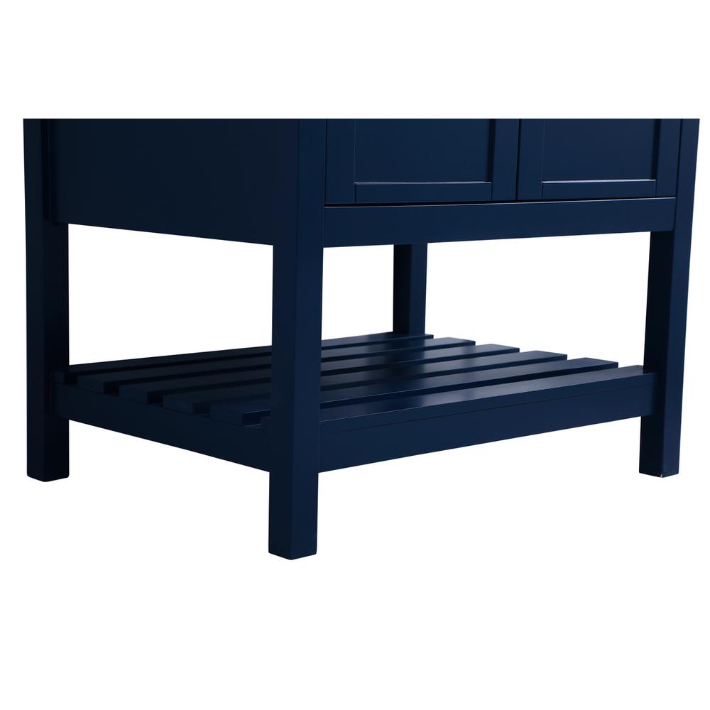 30 inch Single Bathroom Vanity in Blue with Backsplash. Picture 12