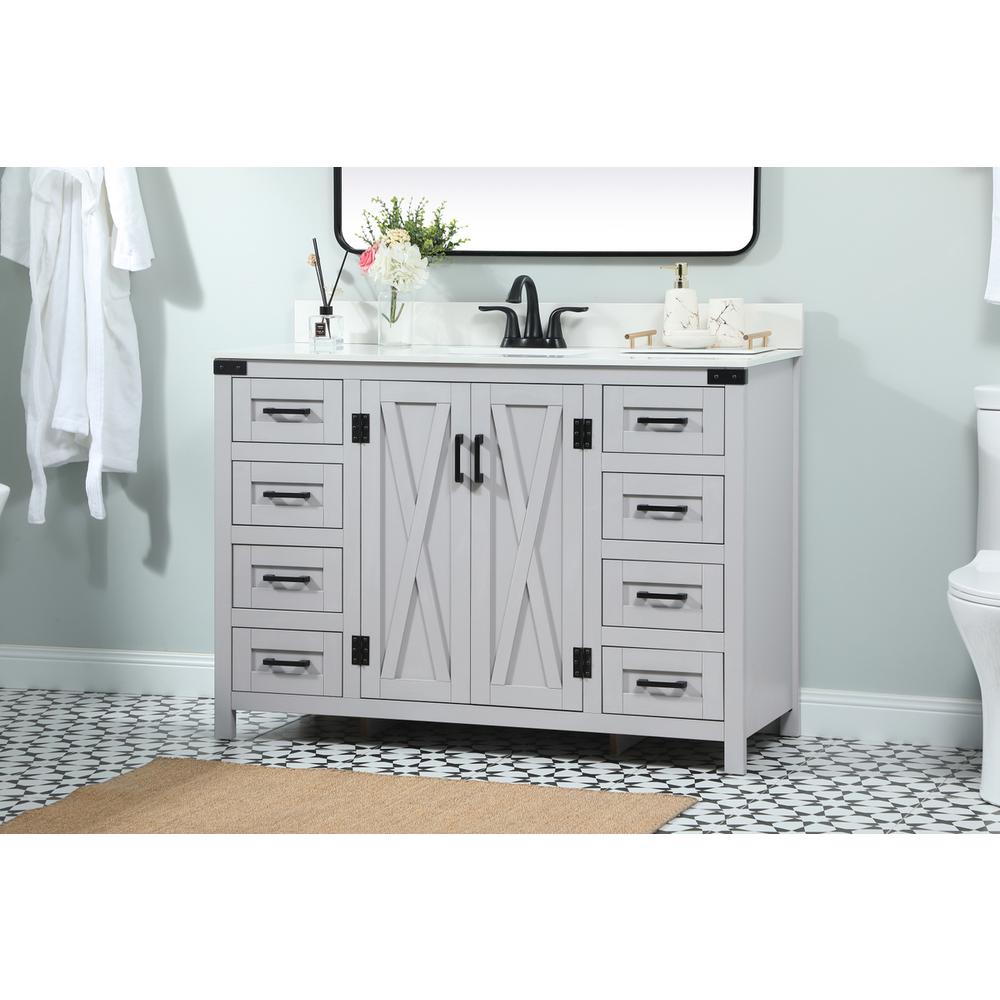 48 inch Single bathroom vanity in grey with backsplash. Picture 2