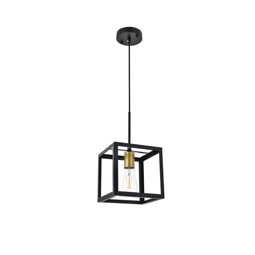 Resolute 1 light brass and black Pendant. Picture 4