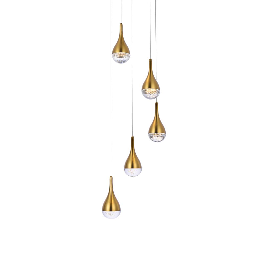 Amherst 14.5 inch LED pendant in satin gold. Picture 2