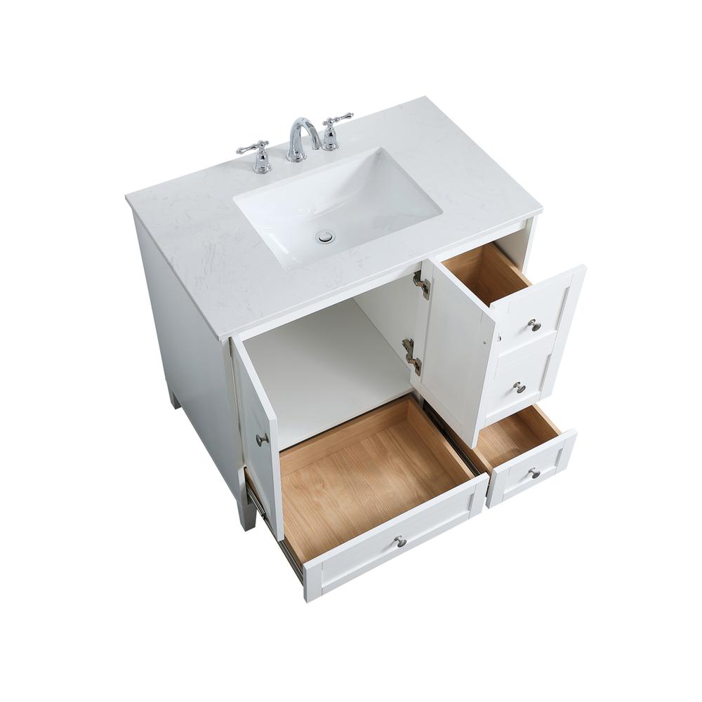 36 inch Single Bathroom Vanity in White. Picture 9