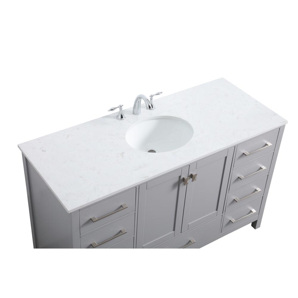 54 Inch SIngle Bathroom Vanity In Grey. Picture 10