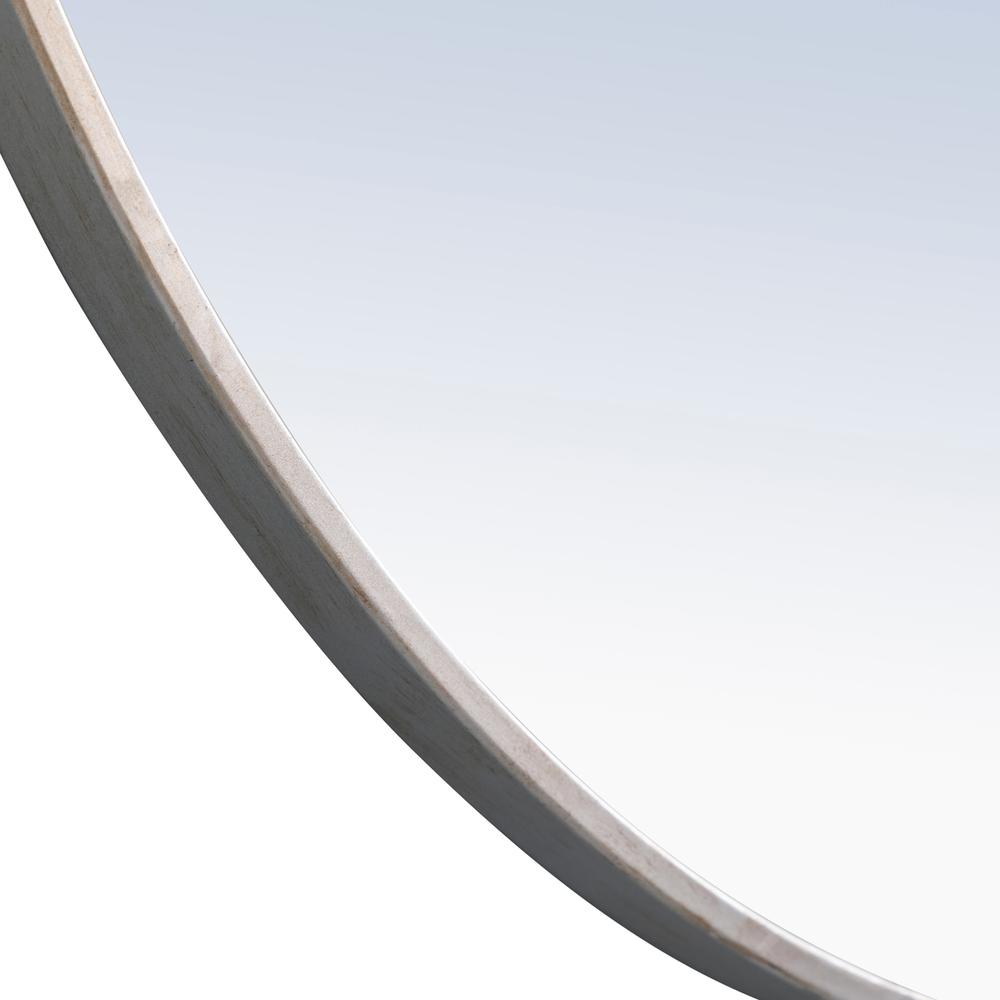 Metal frame Round Mirror 32 inch Silver finish. Picture 5