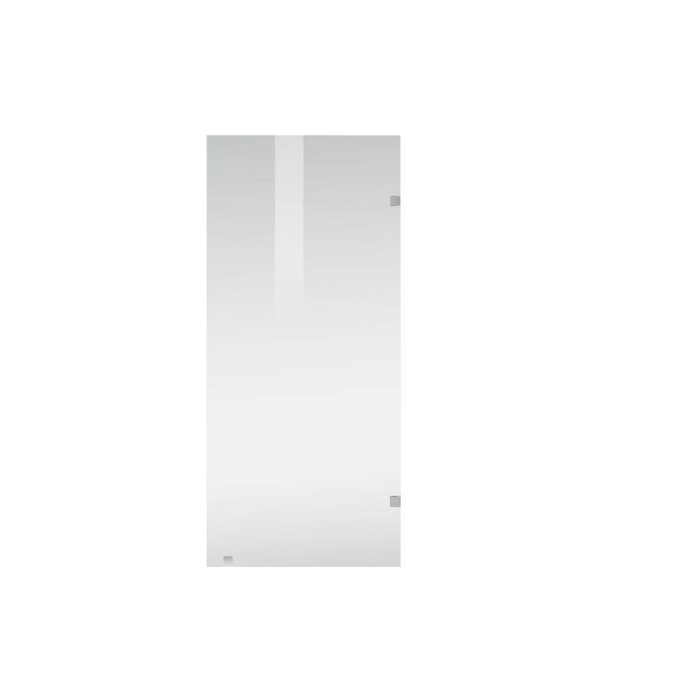 Fixed frameless shower door 35 x 78 Brushed Nickel. Picture 7
