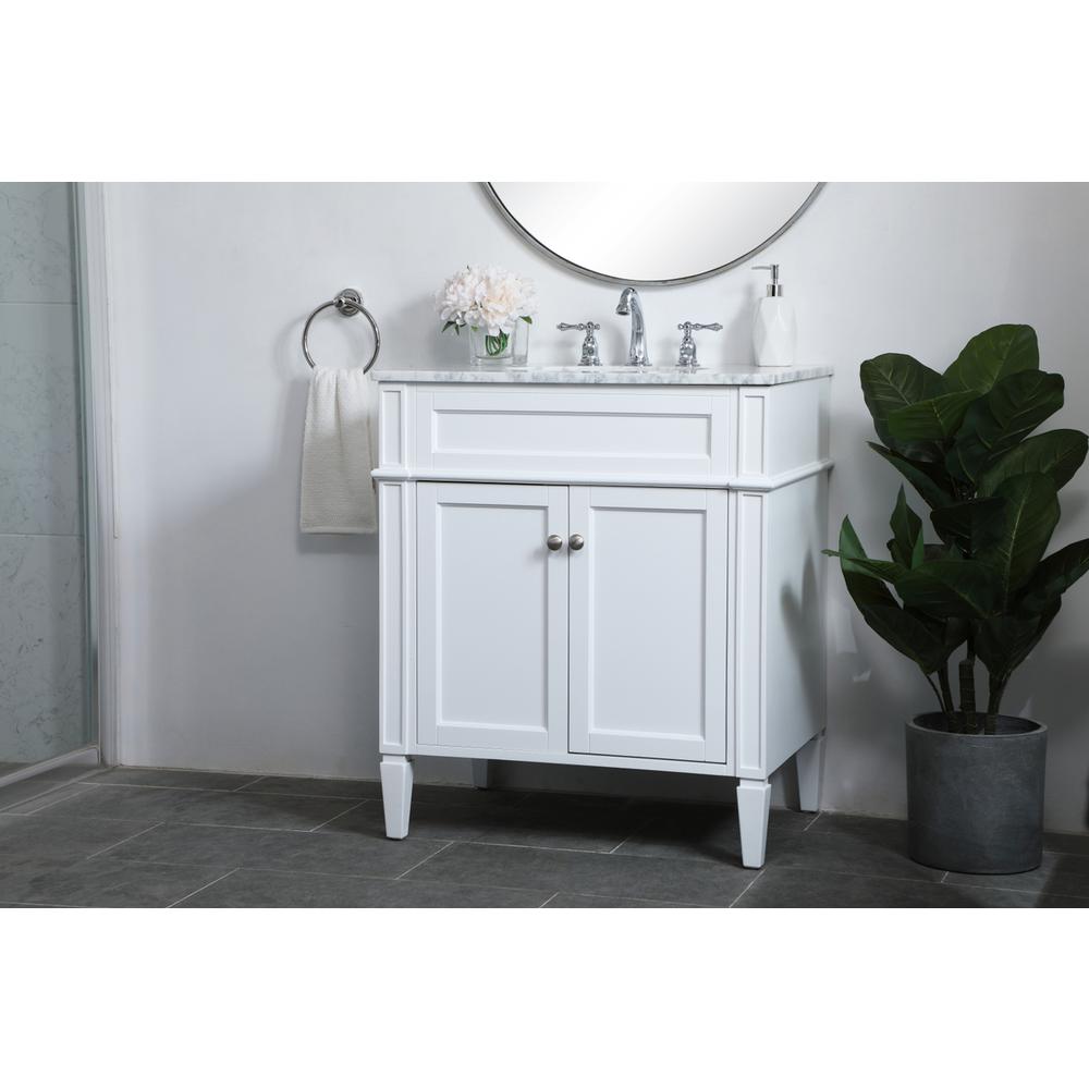 30 inch Single bathroom vanity in White. Picture 2