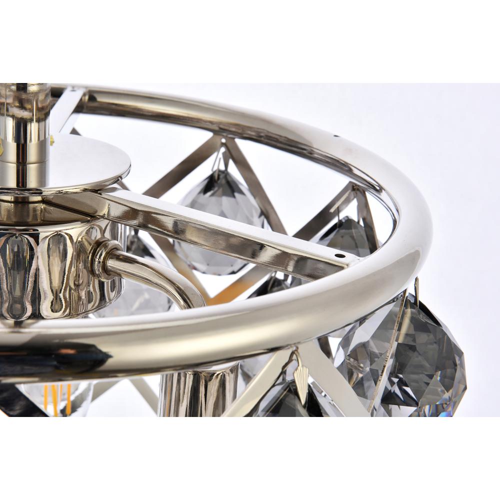 Madison 3 light polished Nickel Pendant Silver Shade (Grey) Royal Cut Crystal. Picture 4