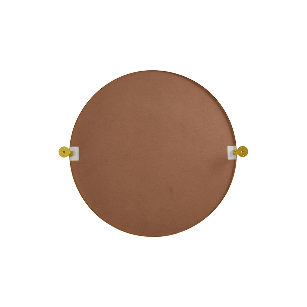 Round pivot mirror 30 inch in gold. Picture 5