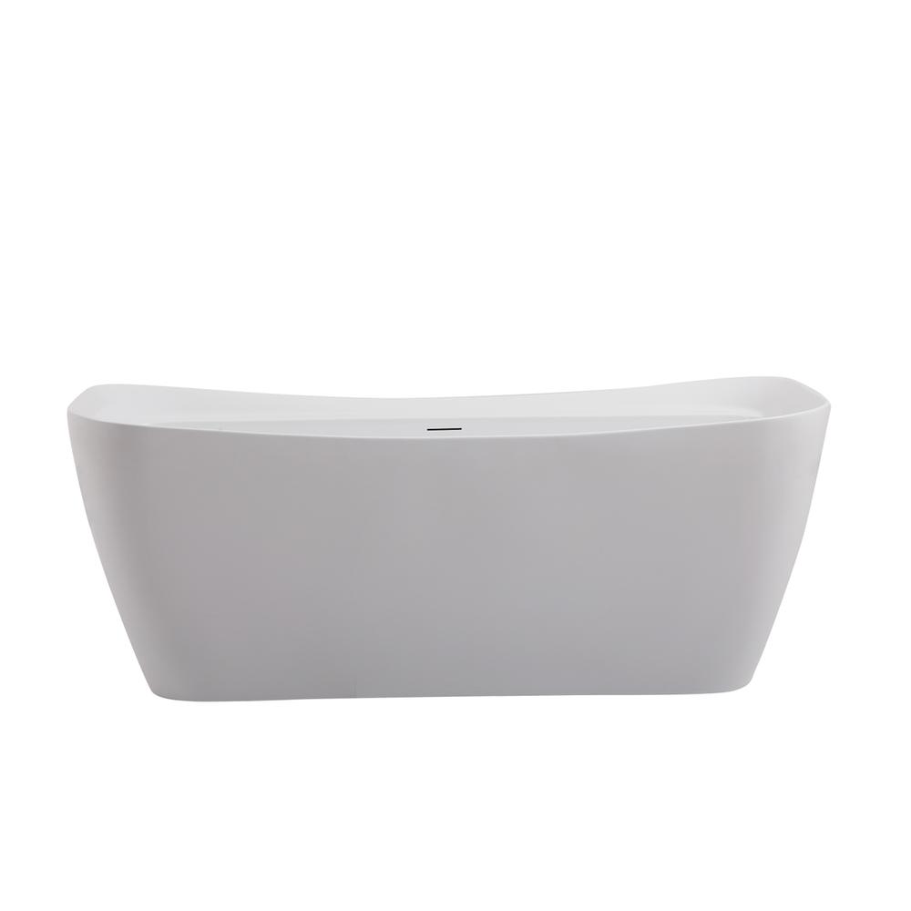 67 inch soaking bathtub in glossy white. Picture 1
