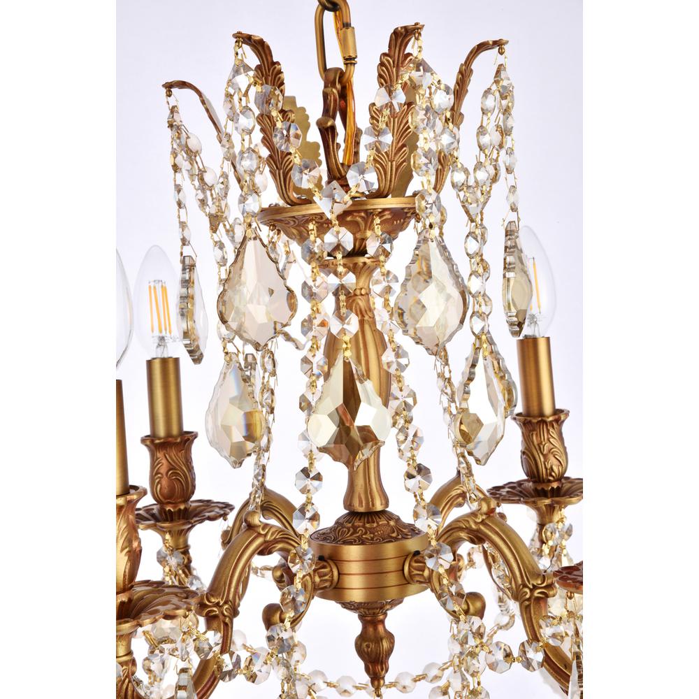 Rosalia 4 light French Gold Pendant Golden Teak (Smoky) Royal Cut Crystal. Picture 5