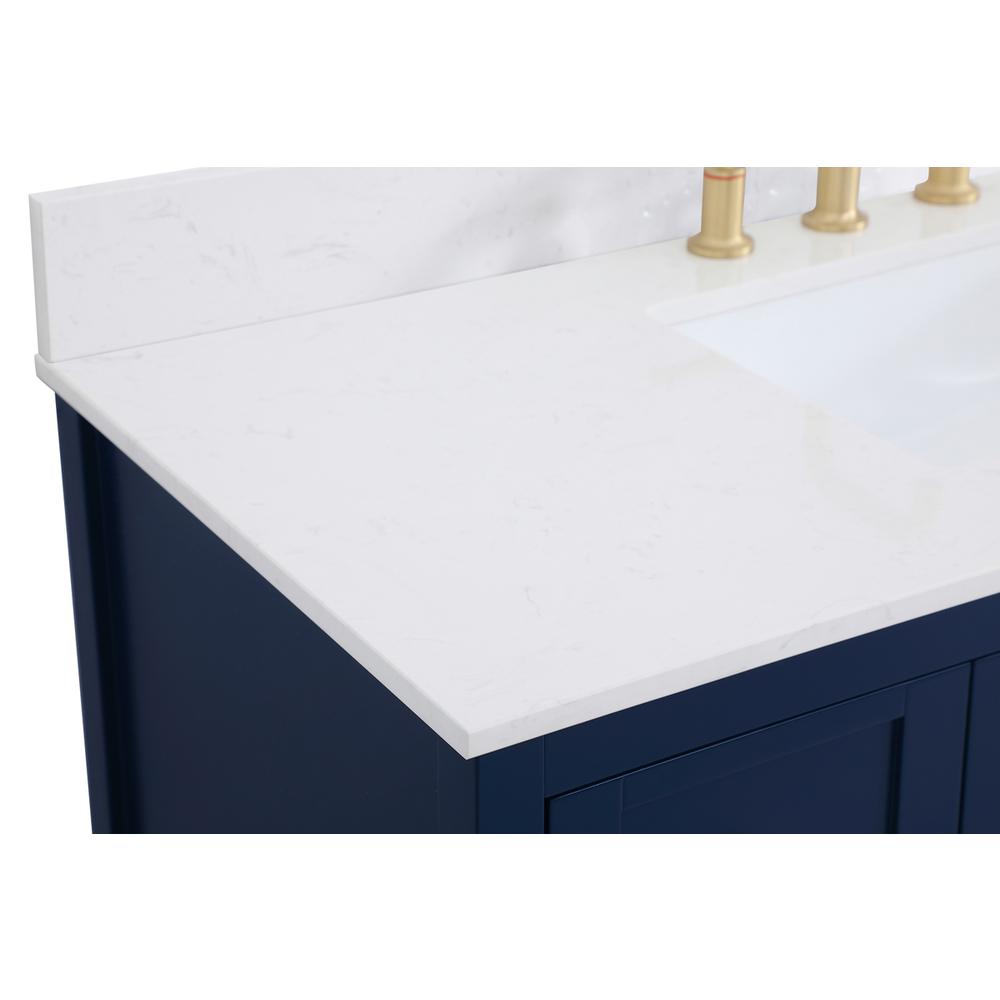 48 inch Single Bathroom Vanity in Blue with Backsplash. Picture 11