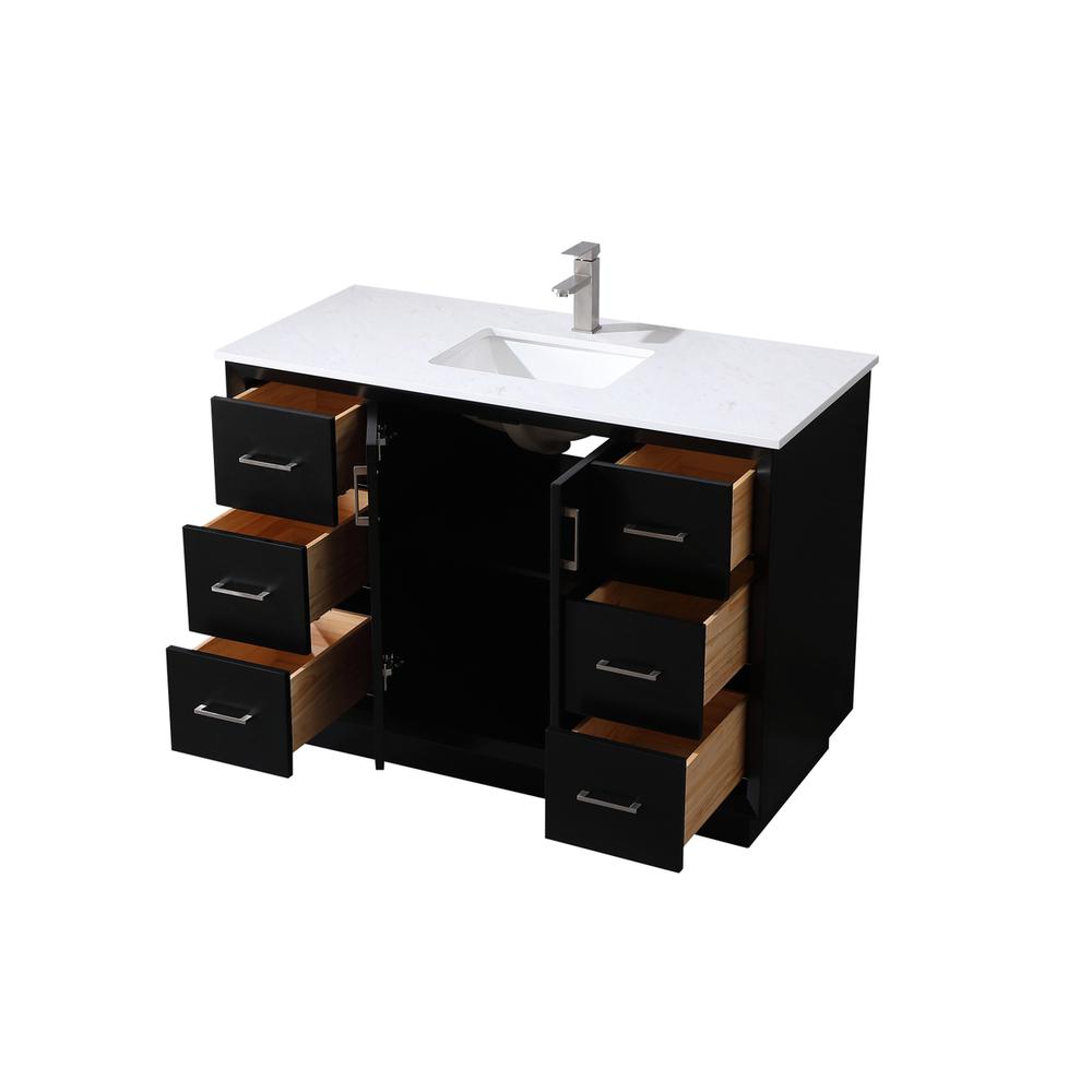 48 Inch SIngle Bathroom Vanity In Black. Picture 9