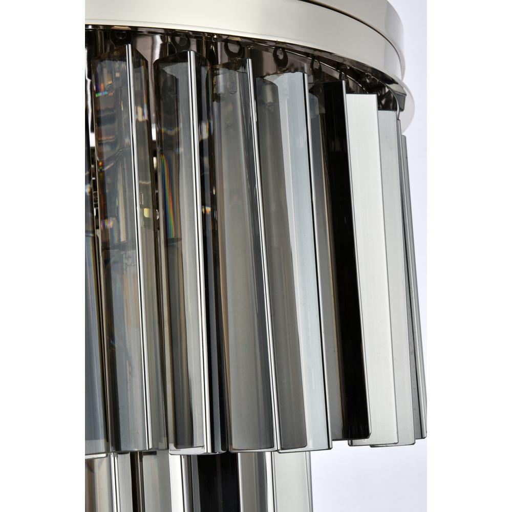 Sydney 9 light polished nickel Flush Mount Silver Shade (Grey) Royal Cut Crystal. Picture 5