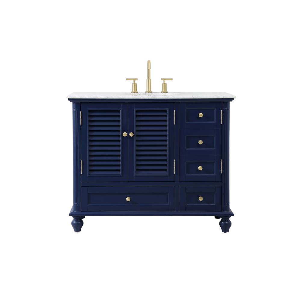 42 inch Single bathroom vanity in blue. Picture 1