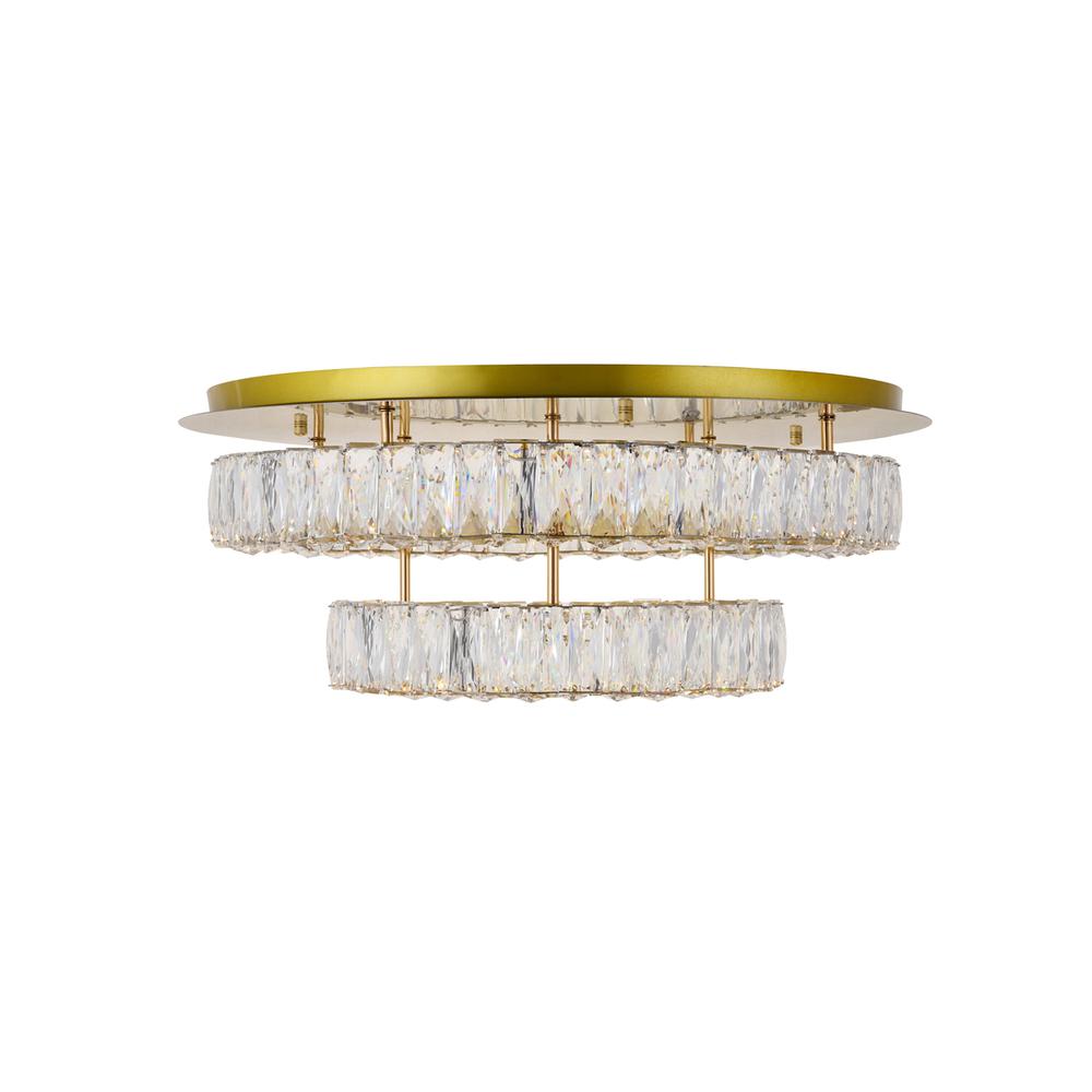 Monroe LED light gold Flush Mount Clear Royal Cut Crystal. Picture 1