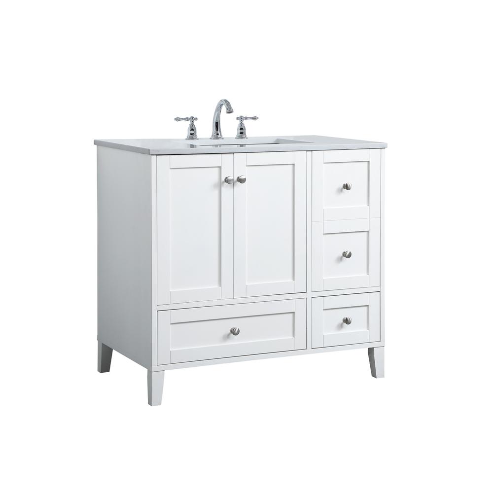 36 inch Single Bathroom Vanity in White. Picture 7