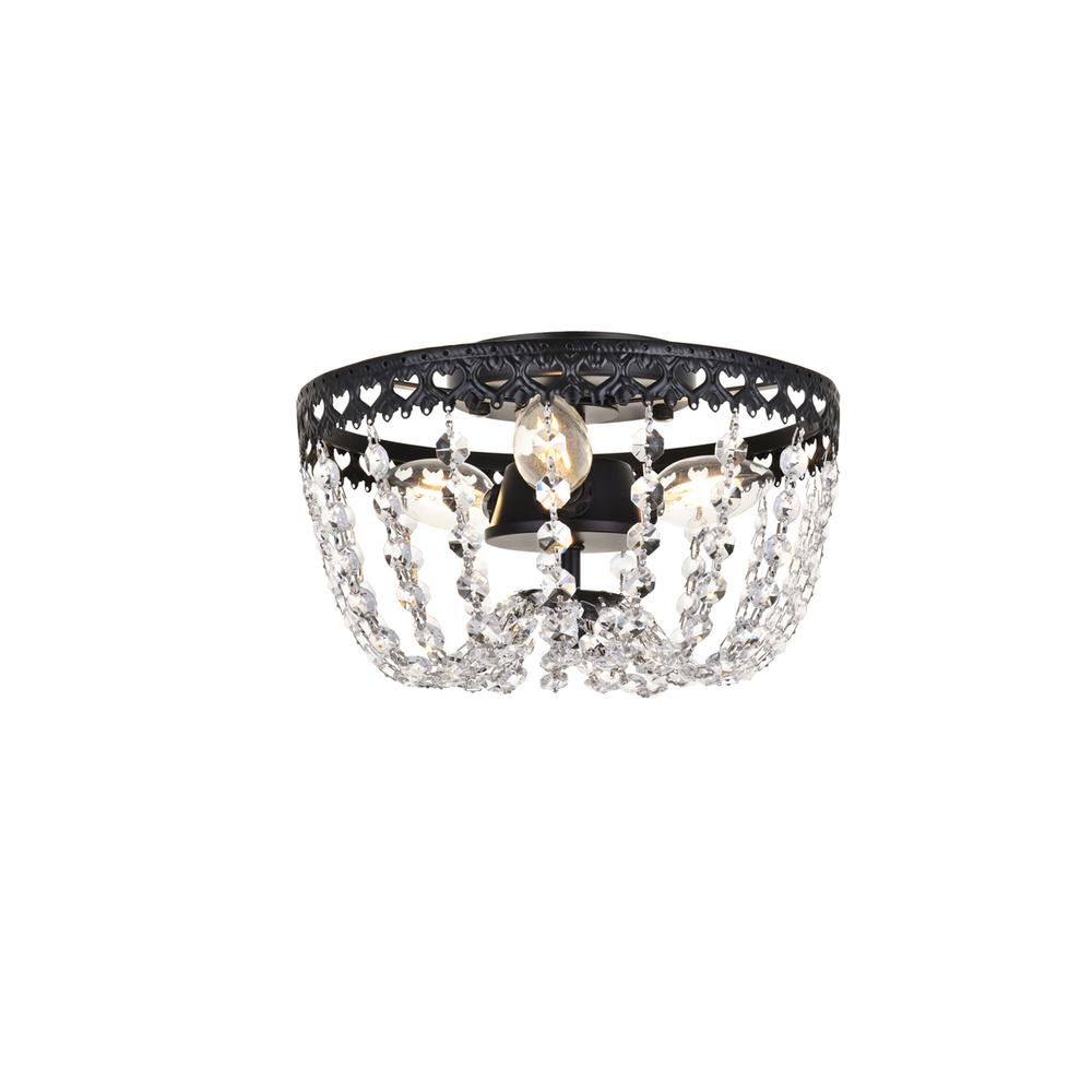 Kylie 10 inch flush mount in black. Picture 2