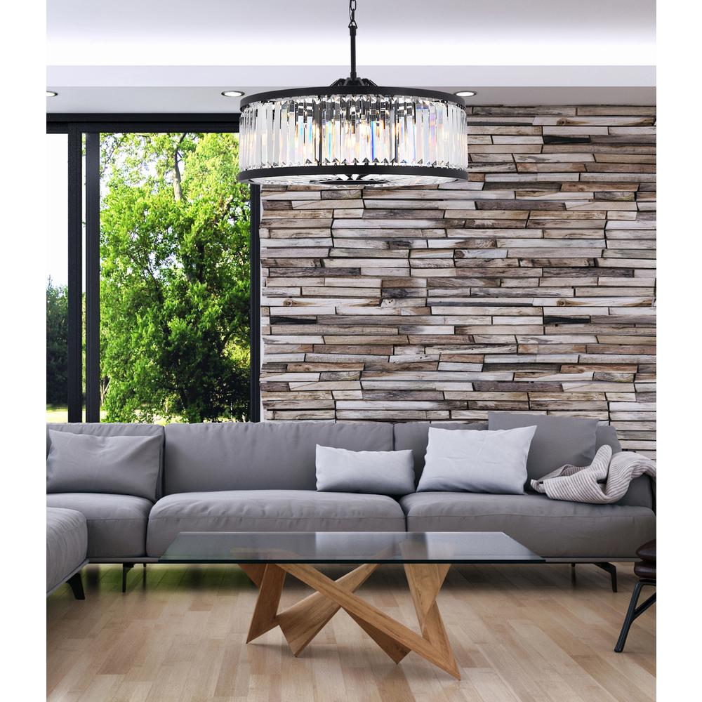 Chelsea 10 light Matte Black Chandelier Clear Royal Cut Crystal. Picture 8