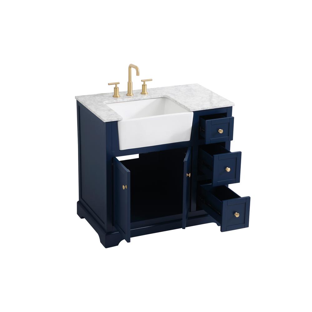 36 inch Single bathroom vanity in blue. Picture 9