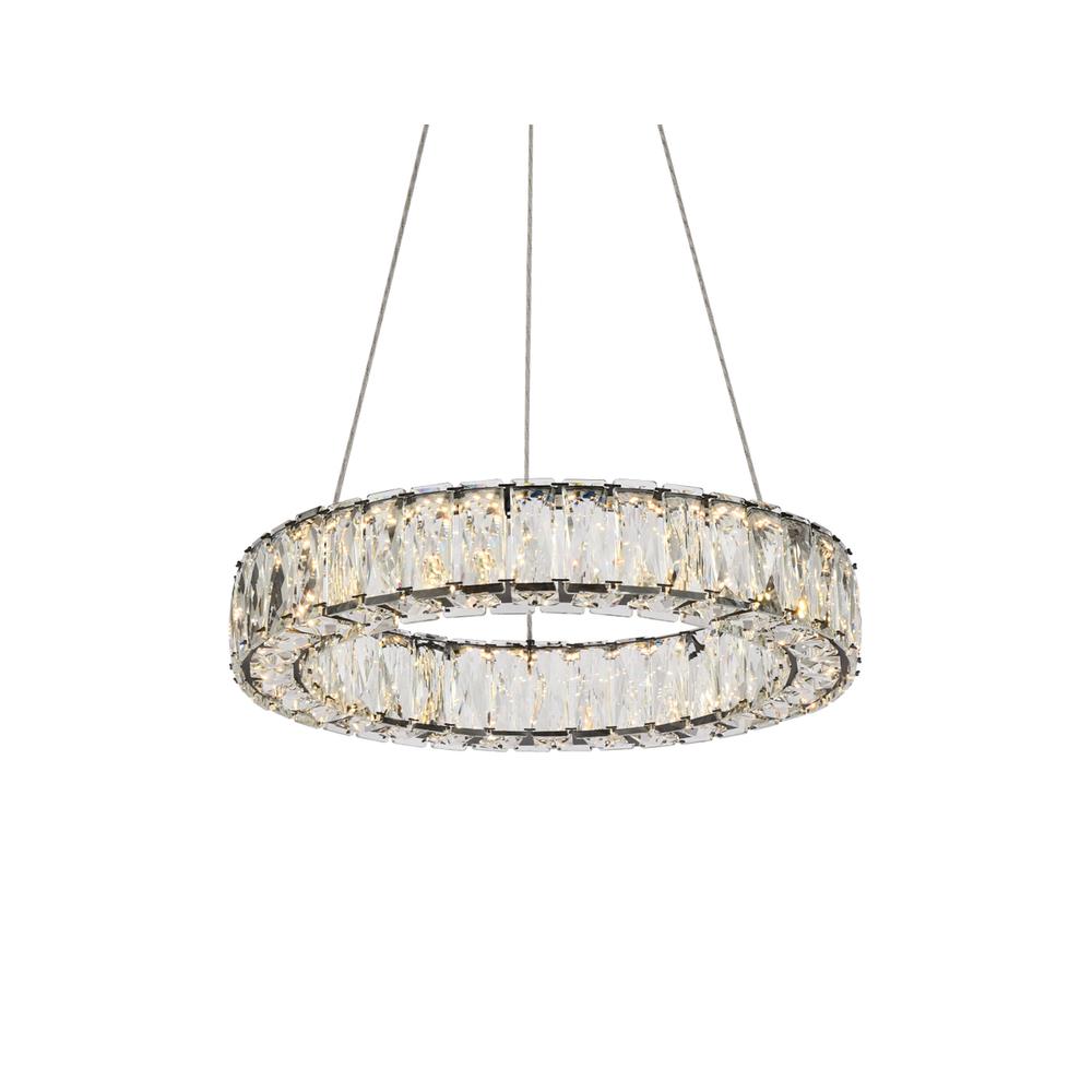 Monroe 17 inch LED round Single pendant in black. Picture 2
