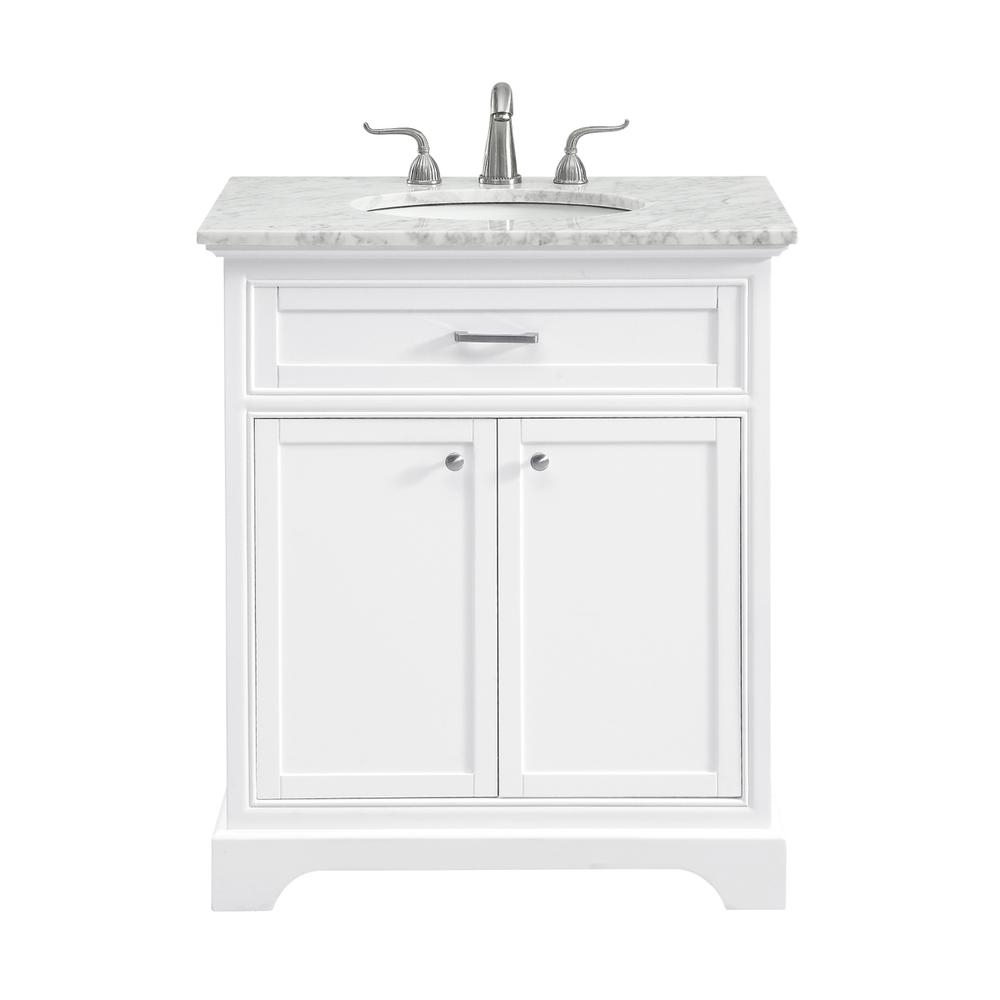 30 In. Single Bathroom Vanity Set In White. Picture 1