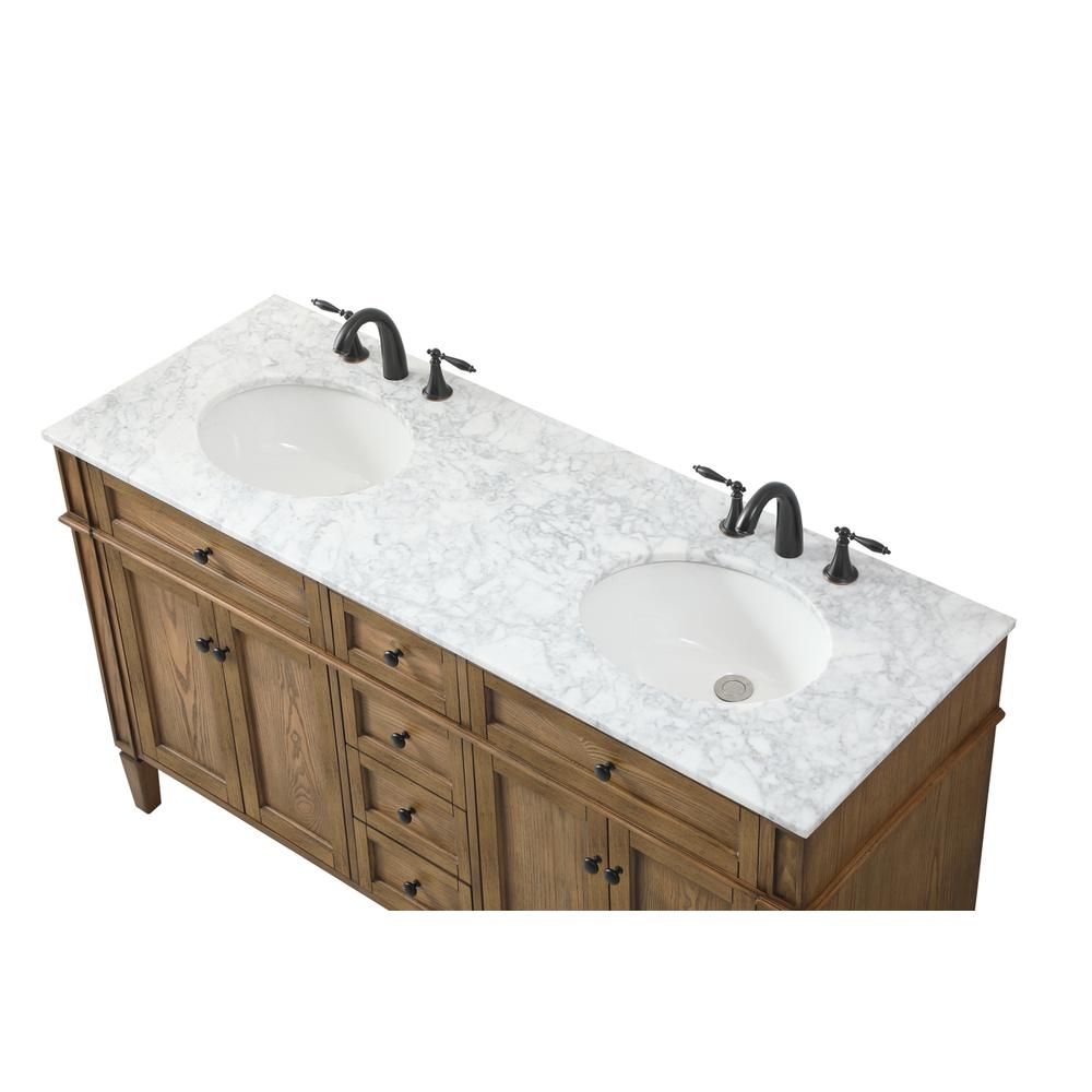 60 inch double bathroom vanity in driftwood. Picture 10