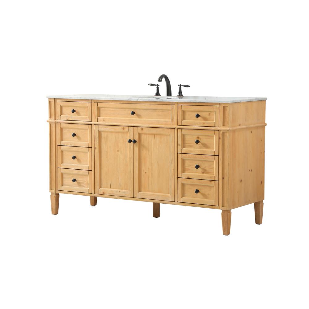 60 inch Single bathroom vanity in natural wood. Picture 7