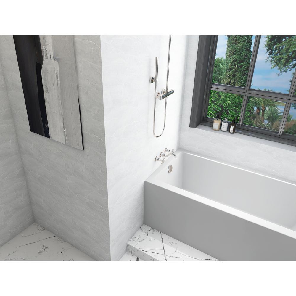 Alcove soaking bathtub 30x60 inch left drain in glossy white. Picture 6