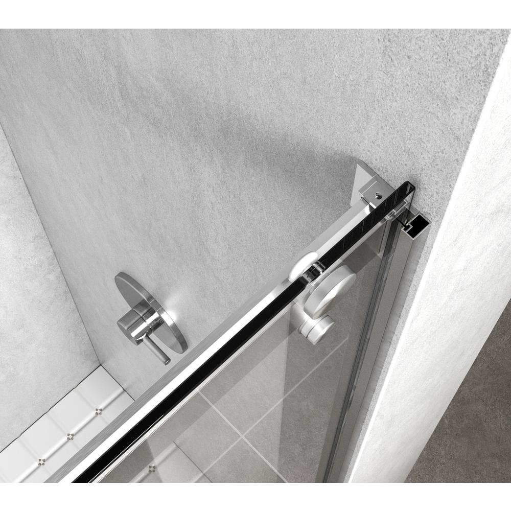 Semi-frameless shower door 48 x 76 Brushed Nickel. Picture 7