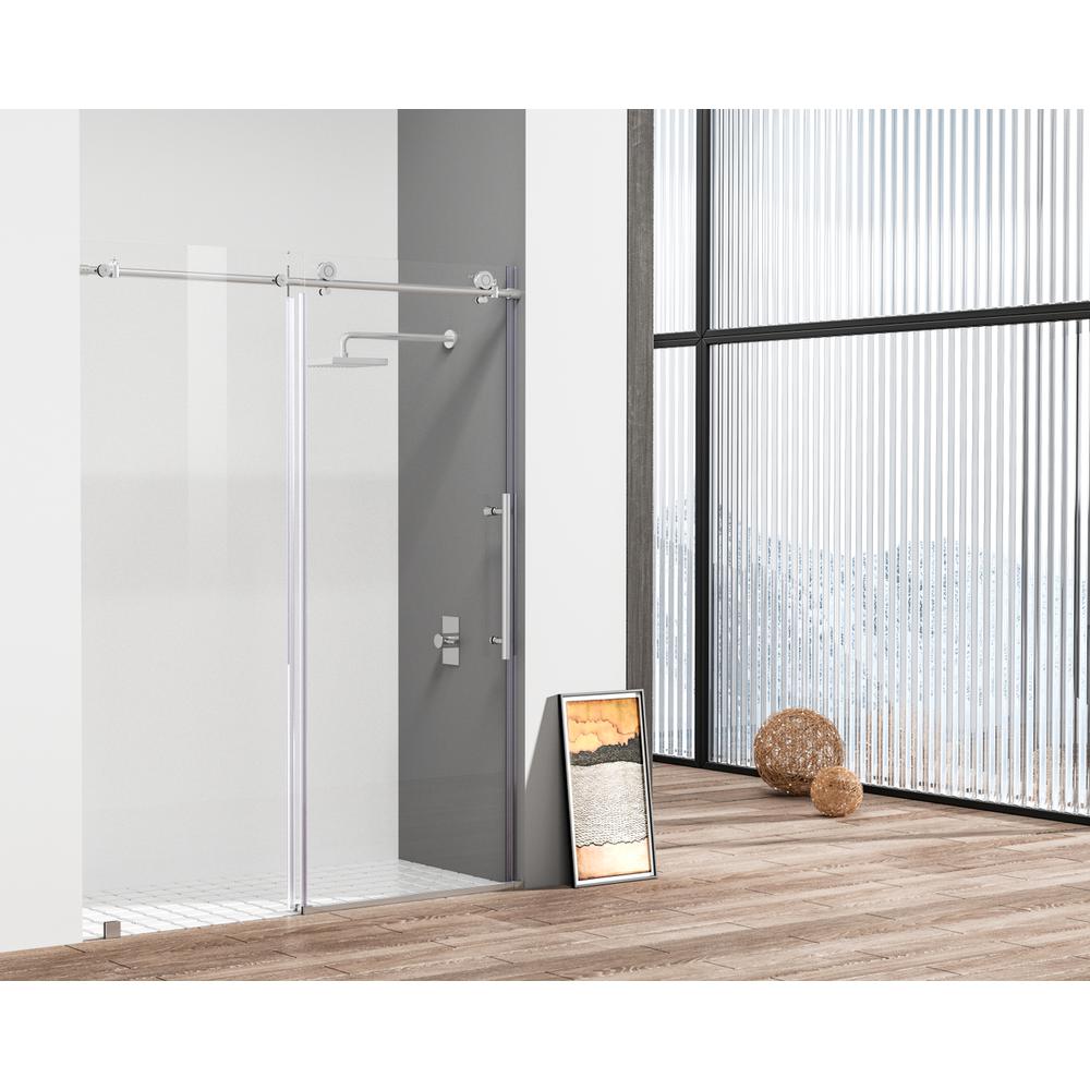 Frameless shower door 60 x 76 Polished Chrome. Picture 11
