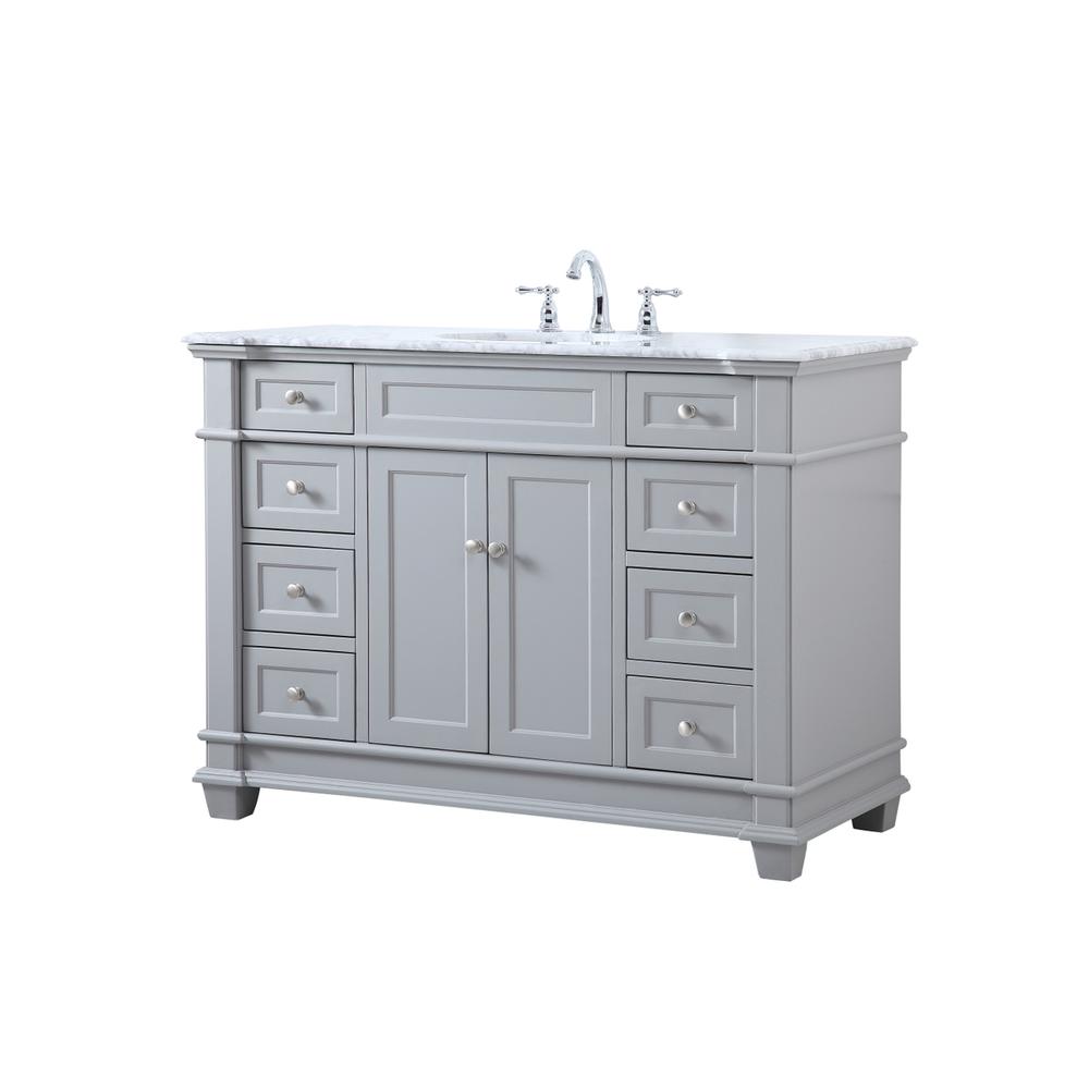 48 inch Single Bathroom Vanity set in Grey. Picture 7