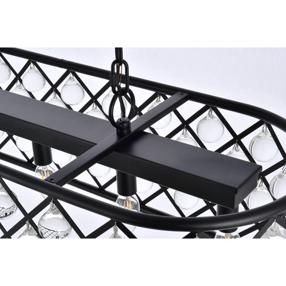 Madison 6 light Matte Black Chandelier Clear Royal Cut Crystal. Picture 4