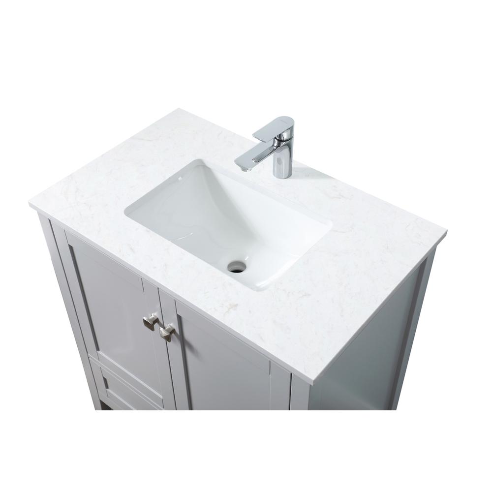 30 Inch SIngle Bathroom Vanity In Grey. Picture 11