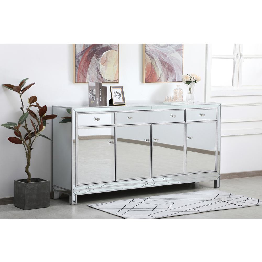 Reflexion 72 in. mirrored credenza in antique silver. Picture 2