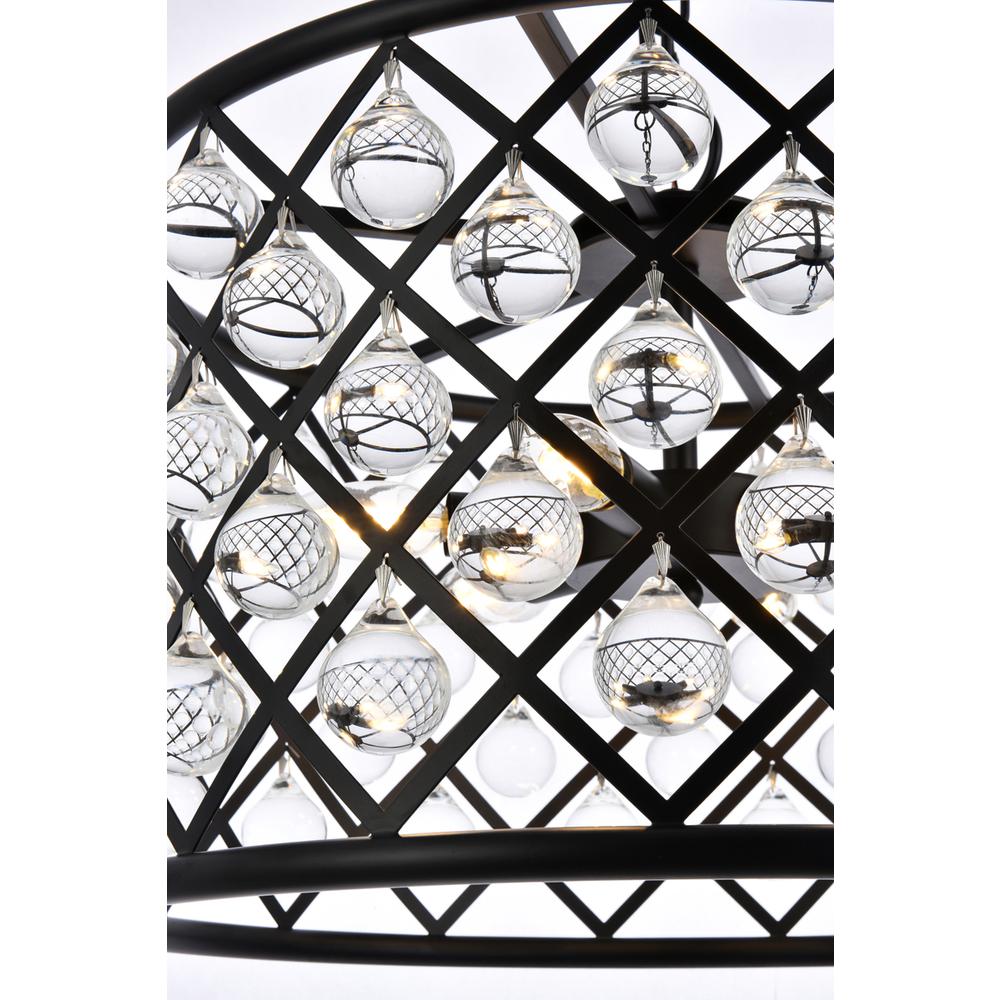 Madison 6 light Matte Black Pendant Clear Royal Cut Crystal. Picture 4
