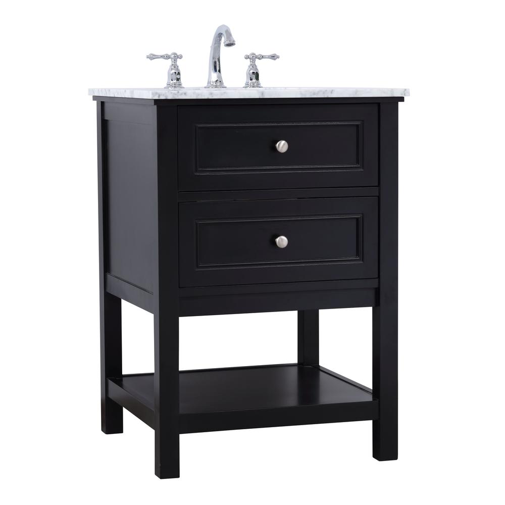 24 in. Single bathroom vanity set in Black. Picture 11