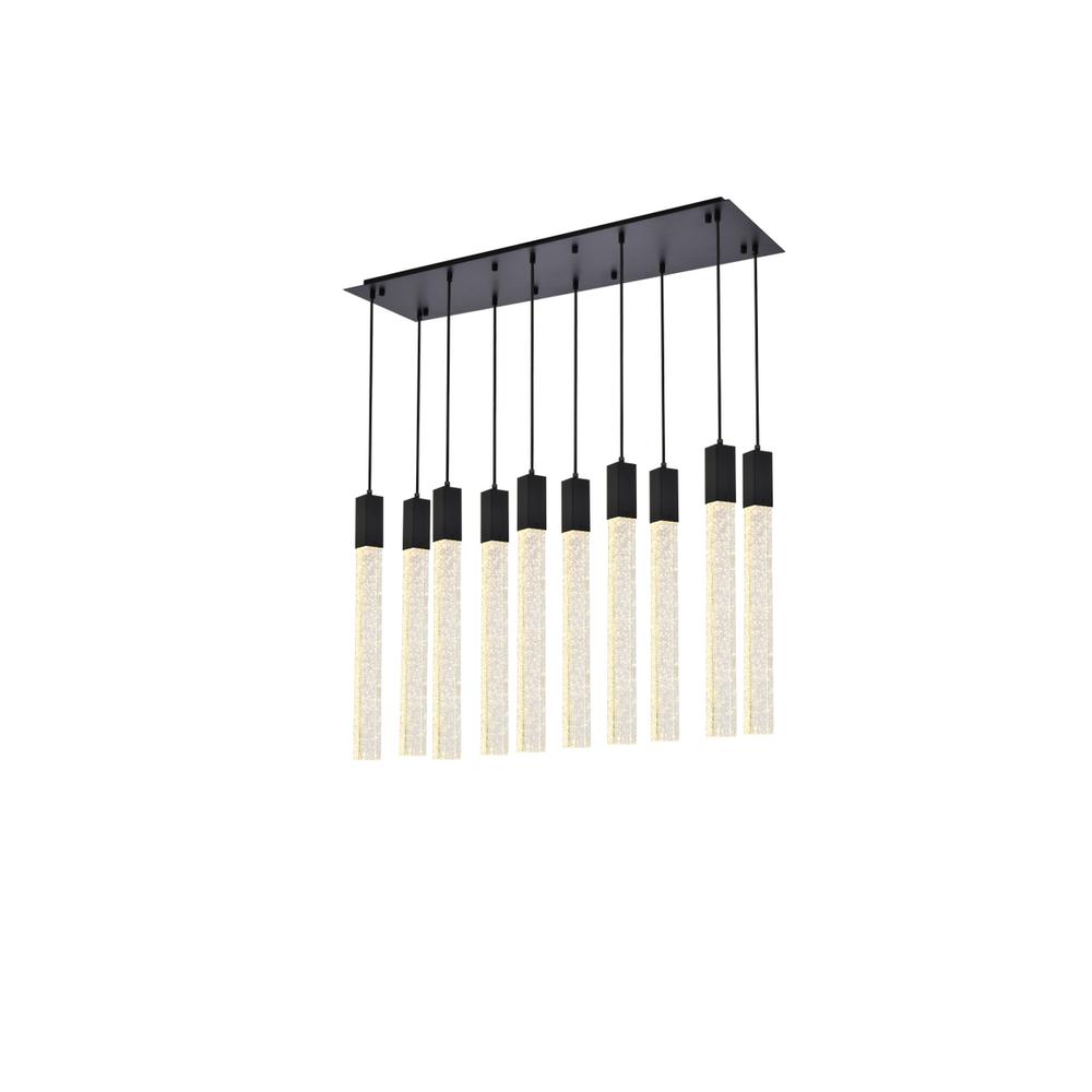 Weston 10 lights pendant in black. Picture 1