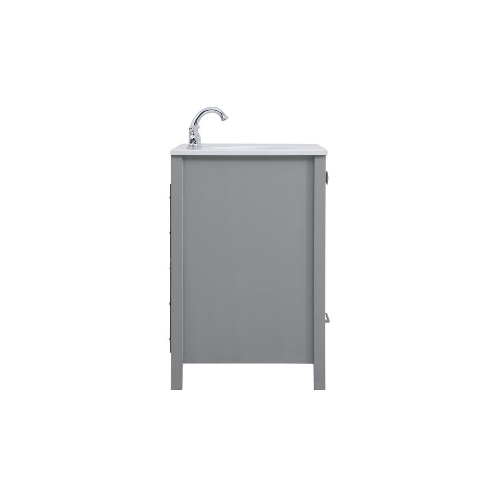 32 inch Single Bathroom Vanity in Gray. Picture 13