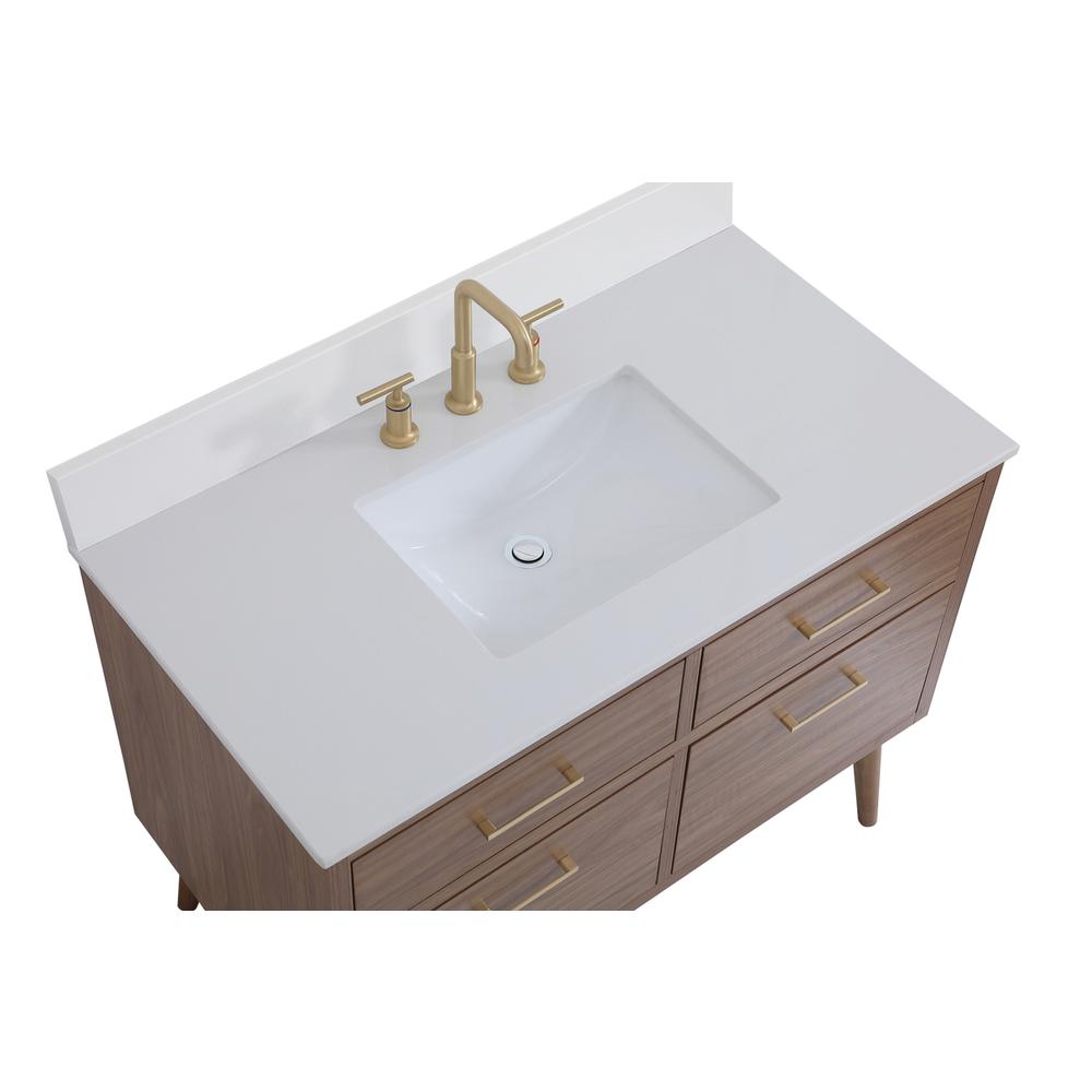 42 inch bathroom Vanity in Walnut Brown with Backsplash. Picture 10