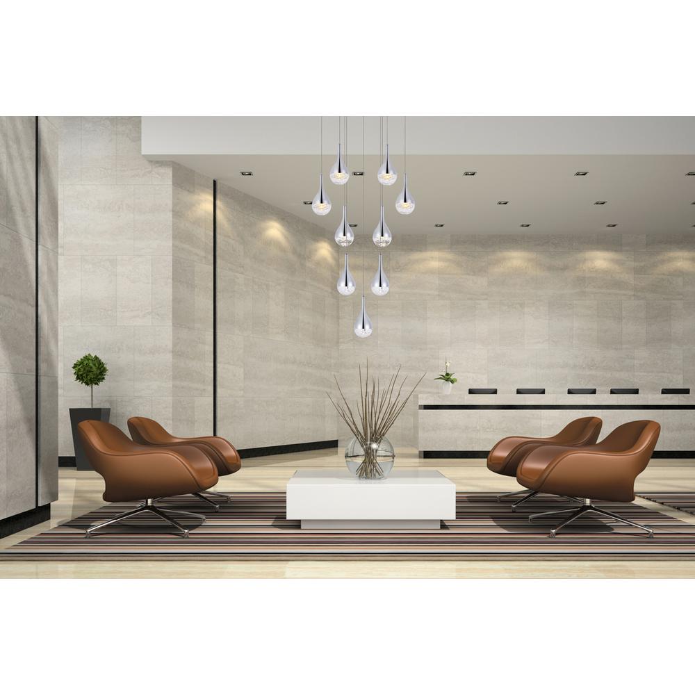 Amherst Collection LED 9-light chandelier 24in x 9in chrome finish. Picture 6