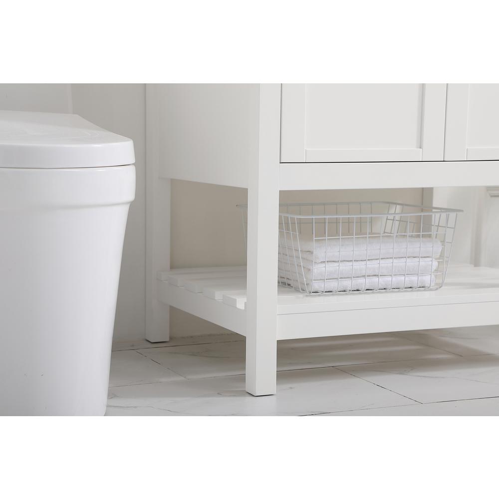 30 inch Single Bathroom Vanity in White with Backsplash. Picture 6