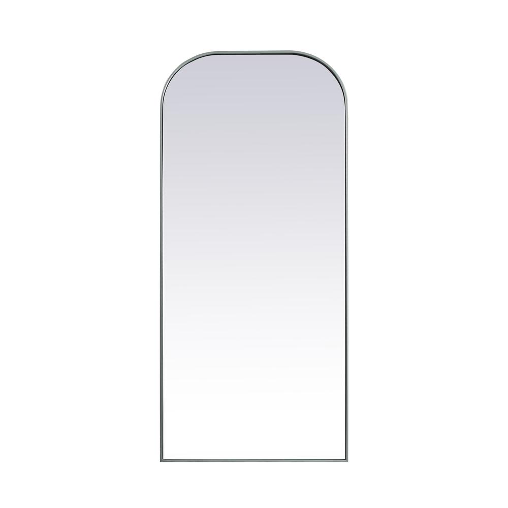 Metal Frame Arch Full Length Mirror 32x76 Inch in Silver. Picture 1