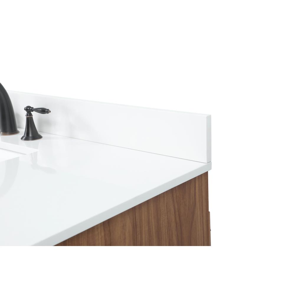 48 inch Single bathroom vanity in walnut brown with backsplash. Picture 11