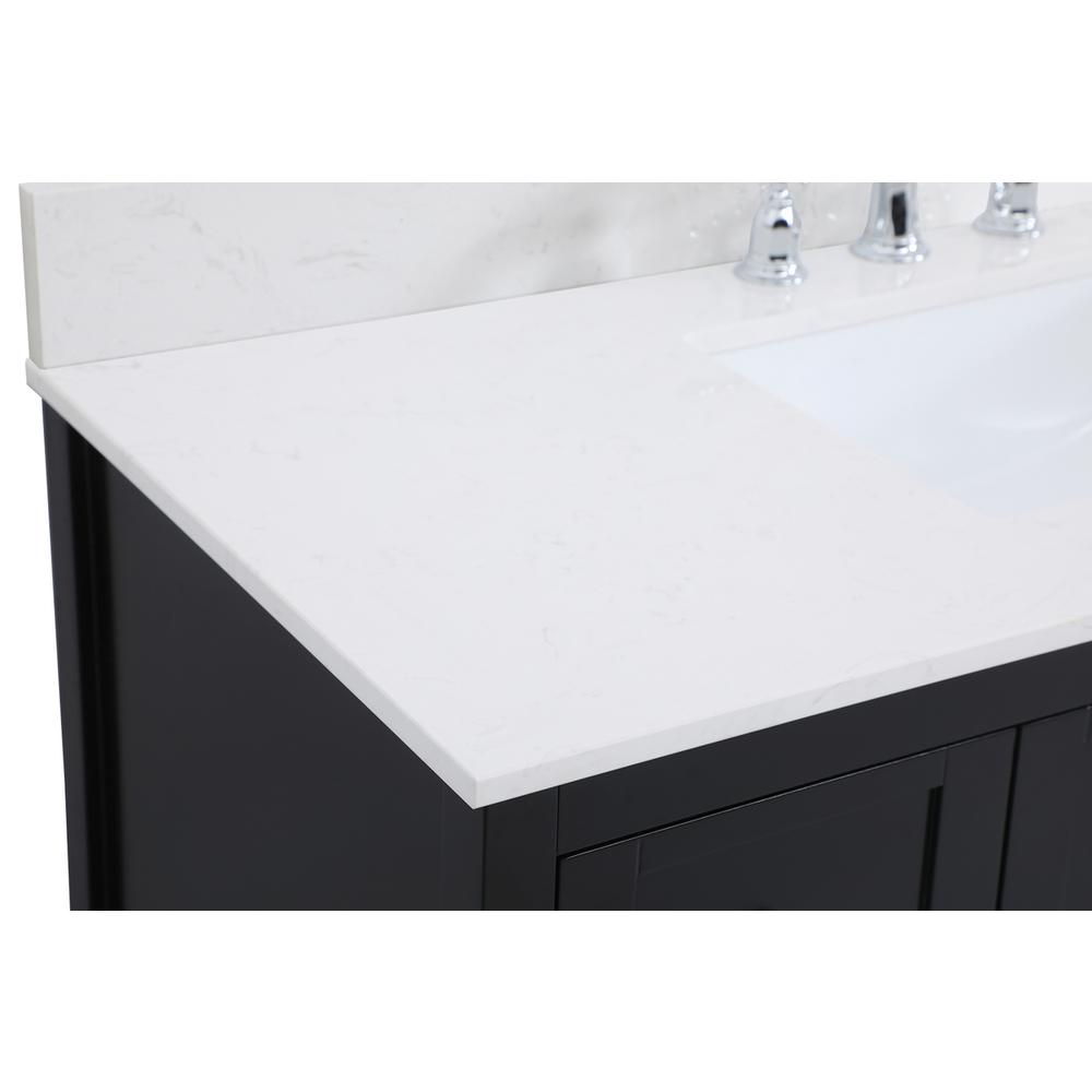 48 inch Single Bathroom Vanity in Black with Backsplash. Picture 11