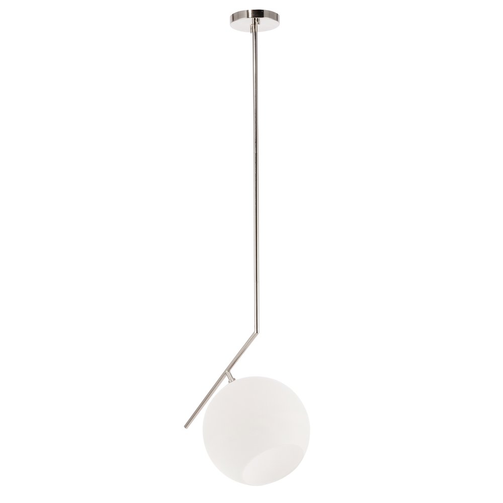 Ryland 1 Light Chrome And Frosted White Glass Pendant. Picture 7