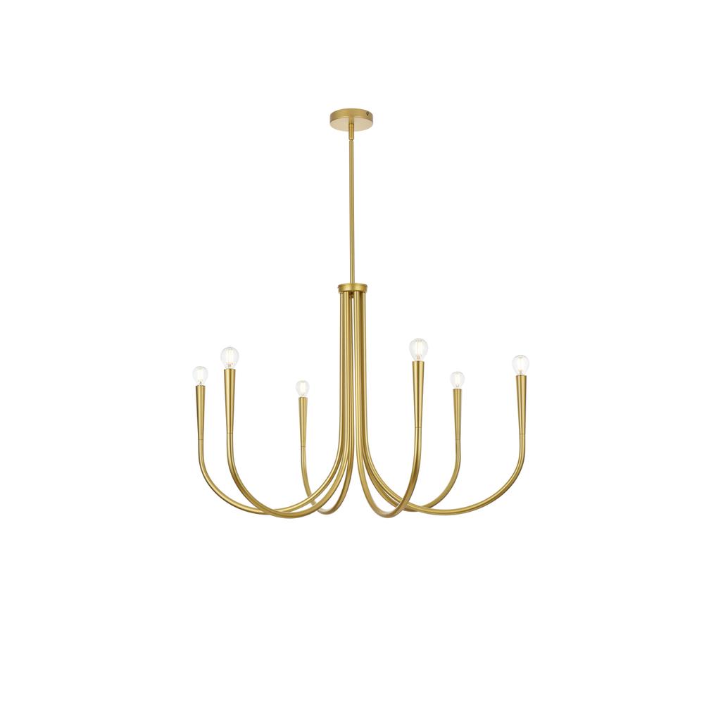 Layne 36 inch chandelier in Brass. Picture 1
